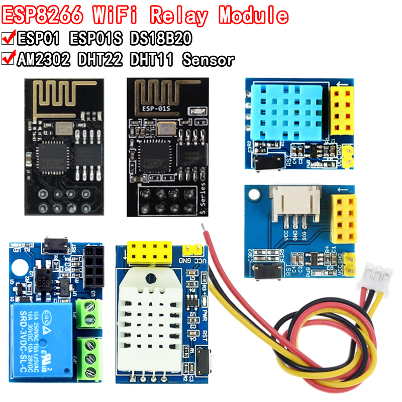 Esp8266 Relay Module - ESP8266 5V WiFi röle modülü DS18B20