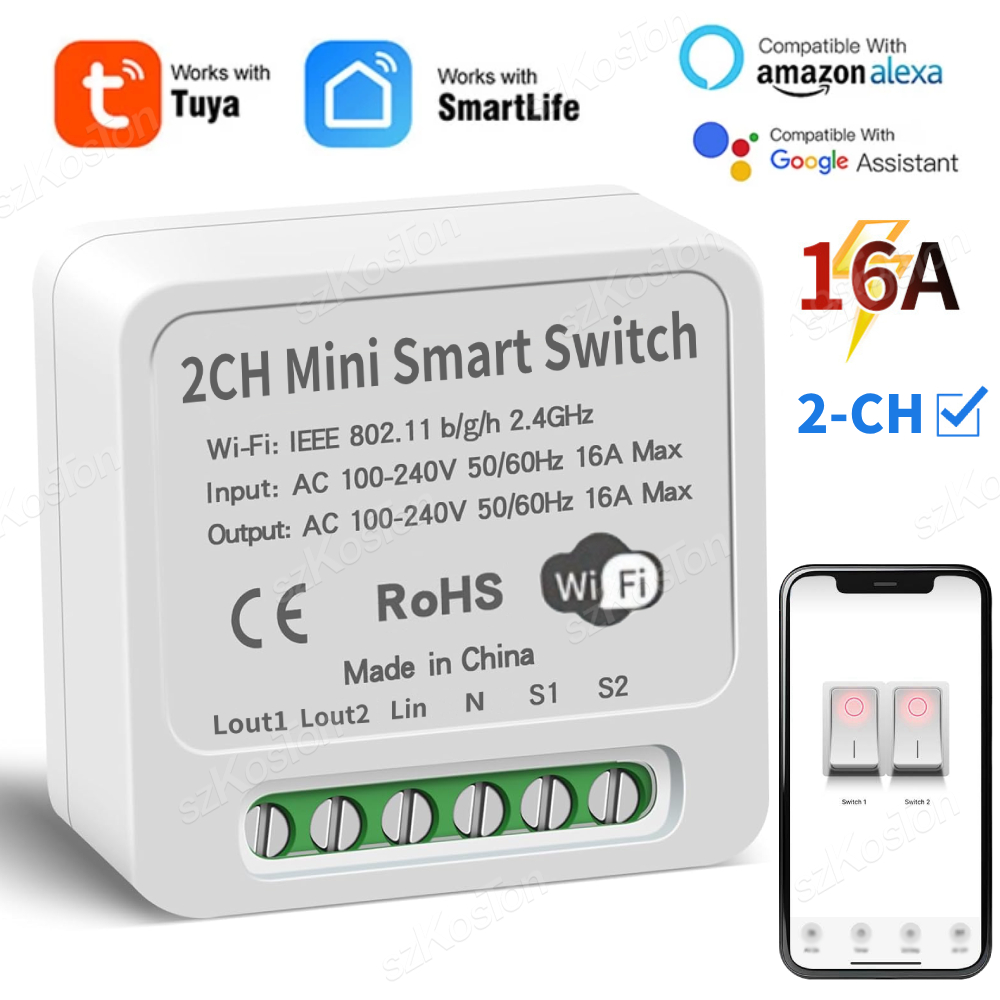 Smart Light Switch Wifi - 16A Tuya WiFi Akıllı Anahtar Modülü