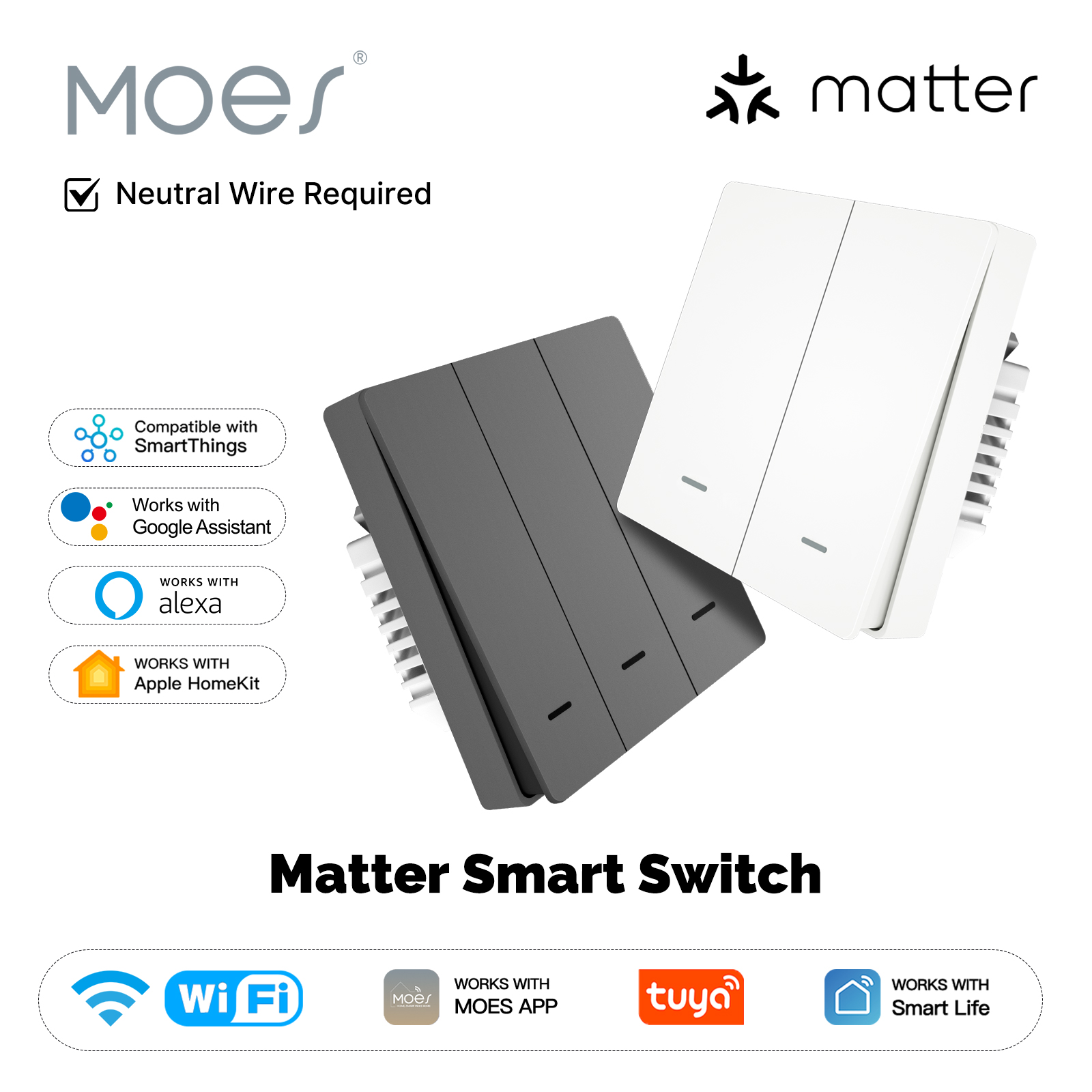 MOES Matter Tuya WiFi Akıllı I - Smart Light Switch Wifi incelemesi ve fiyatı